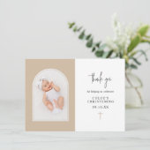 Minimale neutrale legante kerken met dank bedankkaart (Staand voorkant)