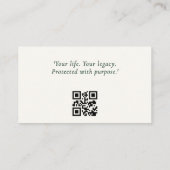 Minimale neutrale smaragdgroene wettelijke QR-code Visitekaartje (Achterkant)