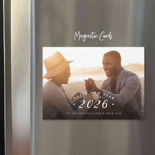 Minimale nieuwjaars foto-overlay Magnetische Kaart