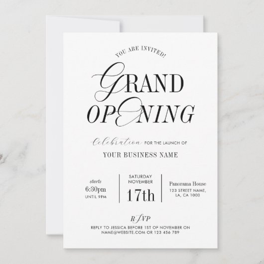 Minimale Nostalgische Elegante Zakelijke Grote Ope Kaart (Voorkant)