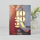 Minimale numerieke datum Opslaan datum Folie Uitnodiging (Staand Voorkant)