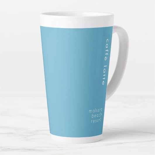 Minimale Ocean Blue Typography Tall Latte Mok (Rechterhoek)