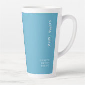 Minimale Ocean Blue Typography Tall Latte Mok (Rechts)