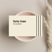 Minimale Off white & Black Striped Professional Visitekaartje