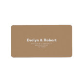 Minimale officiële bruine bruidebruine bruidebruin etiket (Voorkant)