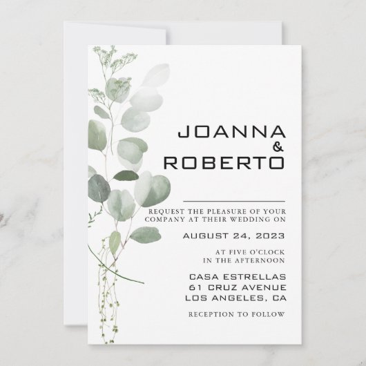 Minimale olievlek met eucalyptus kaart (Voorkant)