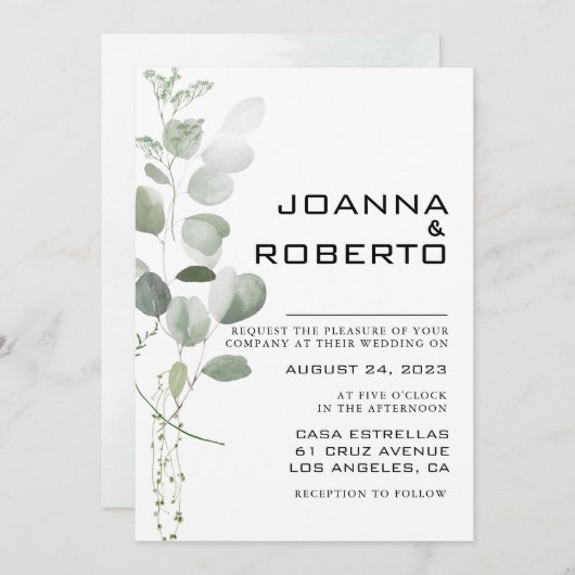 Minimale olievlek met eucalyptus kaart (Voorkant / Achterkant)