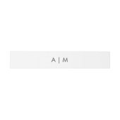 Minimale olievlek | Monogram witte bruiloft Uitnodigingen Wikkel (Vlak)