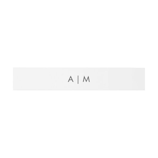 Minimale olievlek | Monogram witte bruiloft Uitnodigingen Wikkel (Vlak)