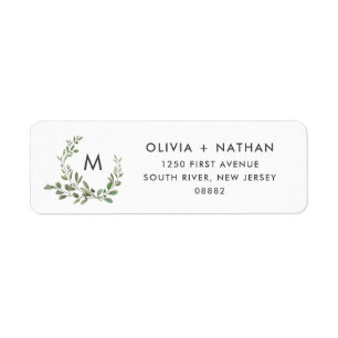 Minimale olievlek Weddenschapsmonogram Etiket