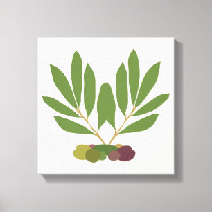 Minimale olijven en bijkantoren. canvas afdruk