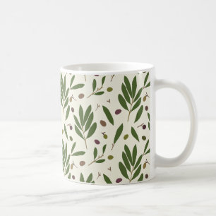 Minimale olijven en bijkantoren - naadloos patroon koffiemok