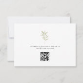 Minimale Olive Branch Wedding RSVP Kaart (Achterkant)
