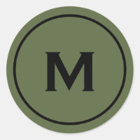 Minimale olive Classic Monogram Medallion