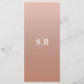 Minimale ombre Terracotta & Blush Pink Wedding Menu (Achterkant)
