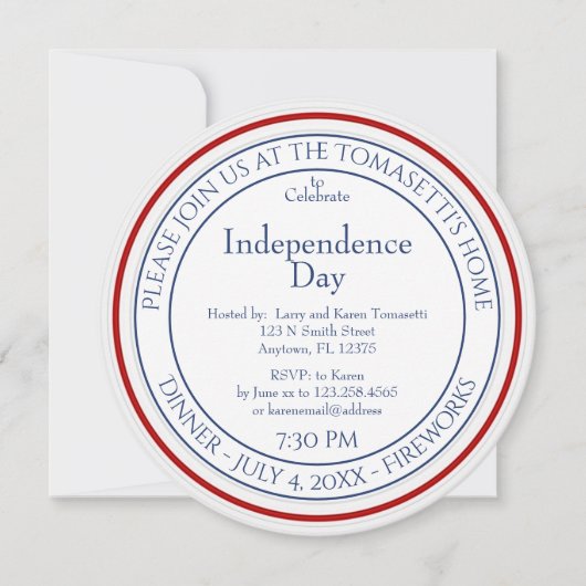 Minimale Onafhankelijkheidsdag rood, wit en blauw Kaart (Voorkant)