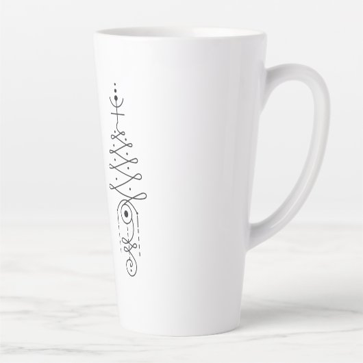 Minimale onalome doodle latte mok (Rechts)