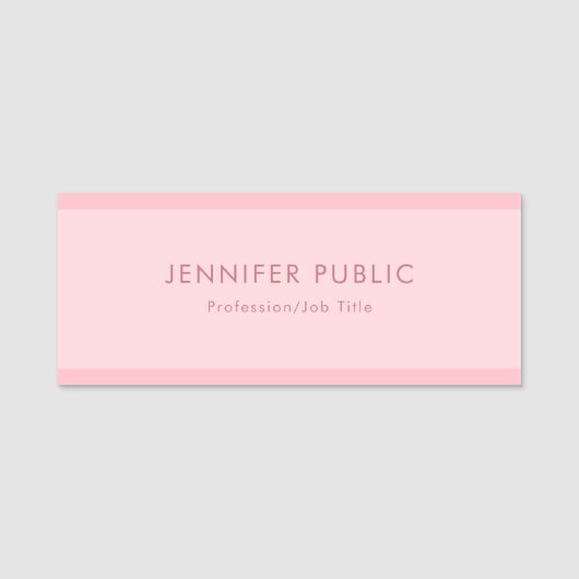 Minimale oogstroze eenvoudige grafische Sjabloon Naamplaatje (Voorkant)