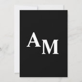 Minimale op zwarte en witte tekst gebaseerde bruil kaart (Achterkant)