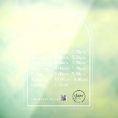 Minimale openingstijden Transparante Windows Cling Raamsticker (Vel 3)