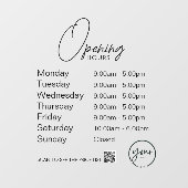 Minimale openingstijden Transparante Windows Cling Raamsticker (Vel)