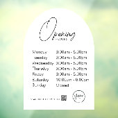 Minimale openingstijden Transparante Windows Cling Raamsticker (Vel 3)