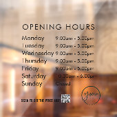 Minimale openingsuren transparante raamfolie raamsticker (Vel 2)