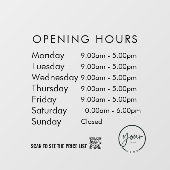 Minimale openingsuren transparante raamfolie raamsticker (Vel)