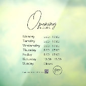 Minimale openingsuren transparante raamfolie raamsticker (Vel 3)