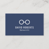 Minimale optometrist Eye Glasses Navy Blue Visitekaartje (Voorkant)