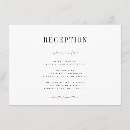 Minimale opvang van bruine en zwarte bruiloften informatiekaartje (Voorkant)