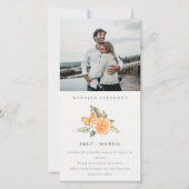 Minimale Oranje Boho Foliage Photo Wedding Invite Bedankkaart (Voorkant)