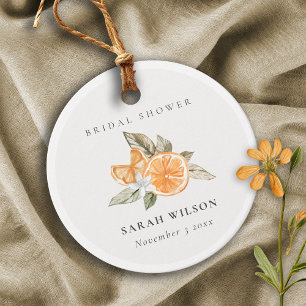 Minimale Oranje Botanische Bladrijke Boho Bruidsdo Bedankjes Labels