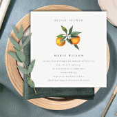 Minimale oranje botanische boho bruiloft uitnodigi bedankkaart