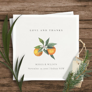 Minimale Oranje Botanische Boho Love Bedankt Weddi Servet