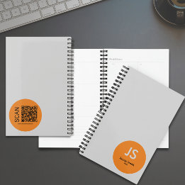 Minimale Oranje Dot Initialen Grijs Afspraak Planner