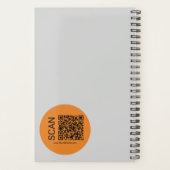 Minimale Oranje Dot Initialen Grijs Afspraak Planner (Achterkant)