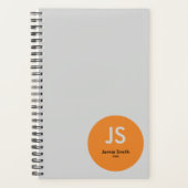 Minimale Oranje Dot Initialen Grijs Afspraak Planner (Voorkant)