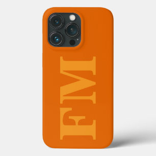 Minimale Oranje Gele Monogram Initialen iPhone 13 Pro Hoesje