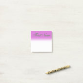 Minimale Orchid Background + Forest Green Name Post-it® Notes (Op bureau)