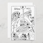 Minimale orthodoxe kerststal bedankkaart (Voorkant / Achterkant)