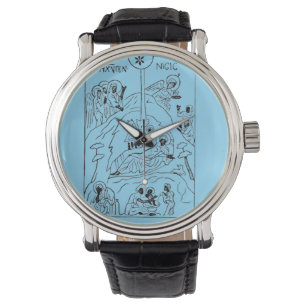 Minimale orthodoxe kerststal horloge