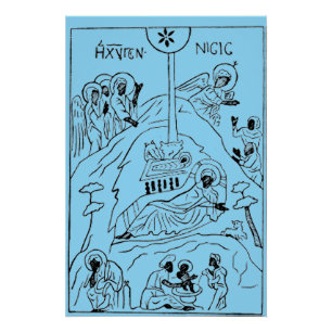Minimale orthodoxe kerststal perfect poster