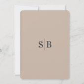 Minimale oude namen Taupe Beige Simple Wedding Kaart (Achterkant)