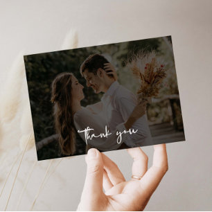 Minimale overlay Weddenfoto Hartelijk dank Bedankkaart