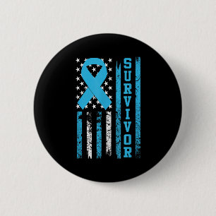 Minimale overlevende van prostaatkanker Vet Blauw Ronde Button 5,7 Cm
