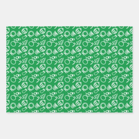 Minimale overzichten voor kerstobjecten in de stat inpakpapier vel (Voorkant 3)