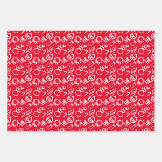 Minimale overzichten voor kerstobjecten in de stat inpakpapier vel (Voorkant 2)