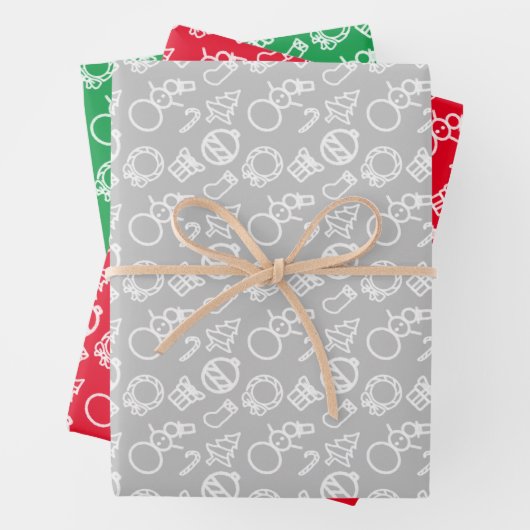 Minimale overzichten voor kerstobjecten in de stat inpakpapier vel (In situ)