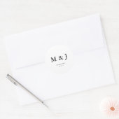 Minimale paar monogram bruiloft Hartelijk dank Ronde Sticker (Envelop)